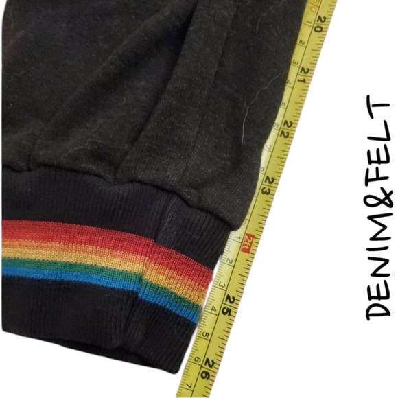 Aviator Nation Dark Grey Rainbow Cuff Sweatpants/Joggers | PRELOVED!!🩶🌈🩶 - Picture 8 of 10